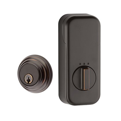 Emtek Empowered Low Profile Single Cylinder Deadbolt Connected by August in Oil Rubbed Bronze