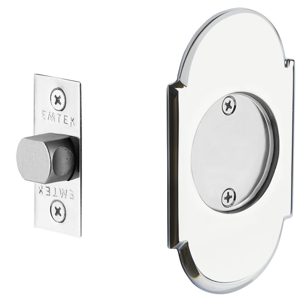 Emtek Tubular #8 Arch Passage Pocket Door Lock in Polished Chrome
