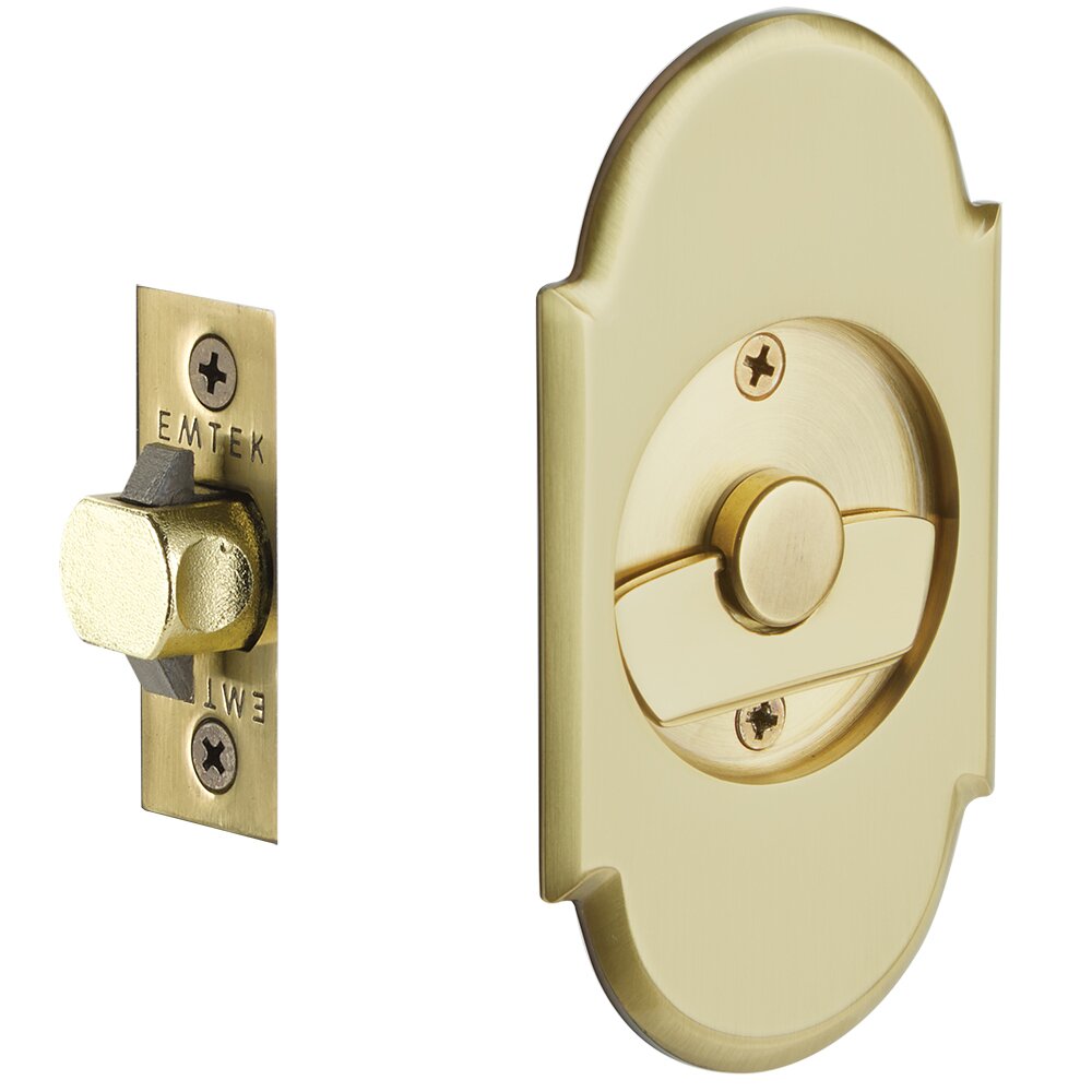 Emtek Tubular #8 Arch Privacy Pocket Door Lock in French Antique
