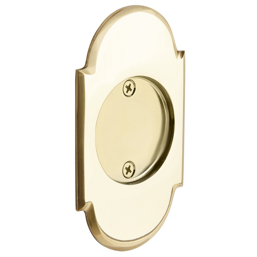Emtek Tubular #8 Arch Dummy Pocket Door Hardware in Unlacquered Brass