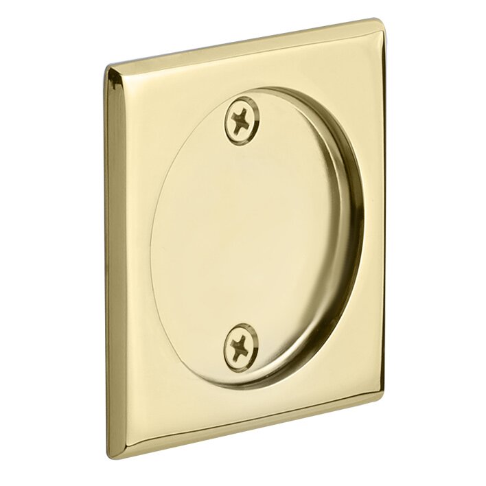 Emtek Tubular Square Dummy Pocket Door Hardware in Polished Brass