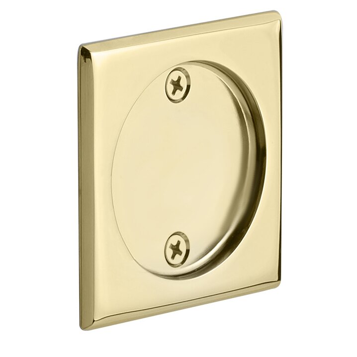 Emtek Tubular Square Dummy Pocket Door Hardware in Unlacquered Brass