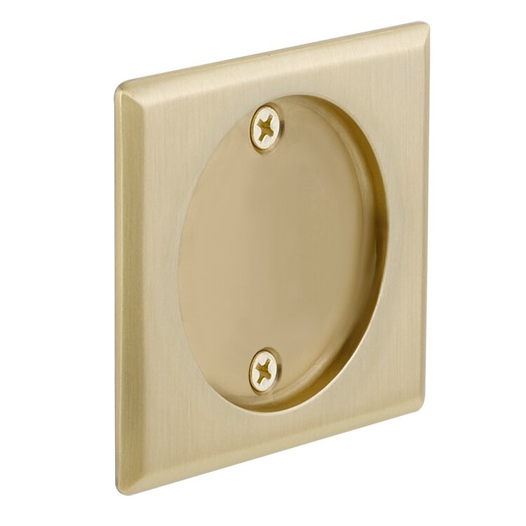 Emtek Tubular Square Dummy Pocket Door Hardware in Satin Brass