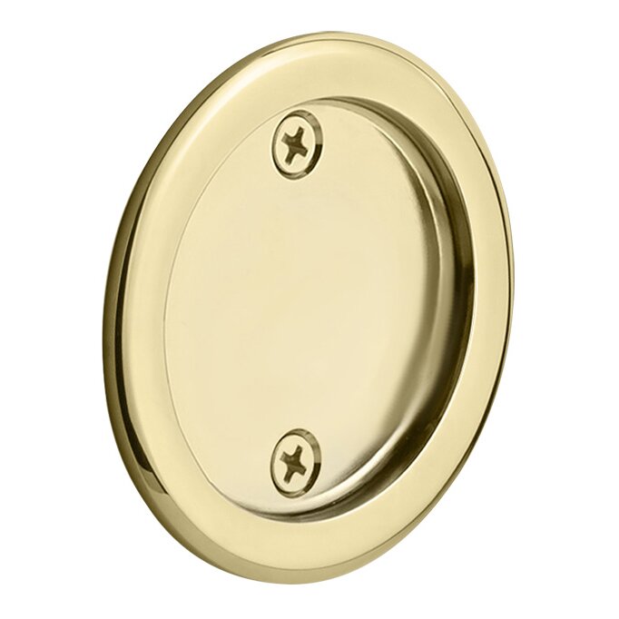 Emtek Tubular Round Dummy Pocket Door Hardware in Polished Brass
