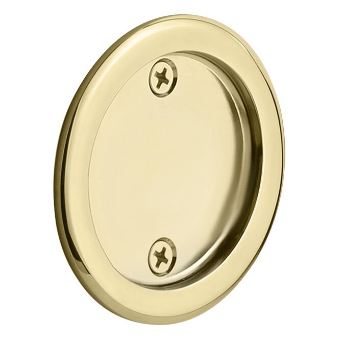 Emtek Tubular Round Dummy Pocket Door Hardware in Unlacquered Brass