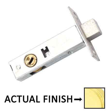 Emtek Privacy Thumbturn Latch with 2 3/8" Backset in Unlacquered Brass