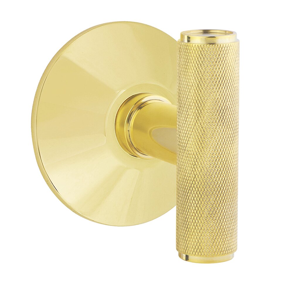 Emtek Passage Modern Rosette with Concealed Screws for The Ace Knurled Knob in Unlacquered Brass