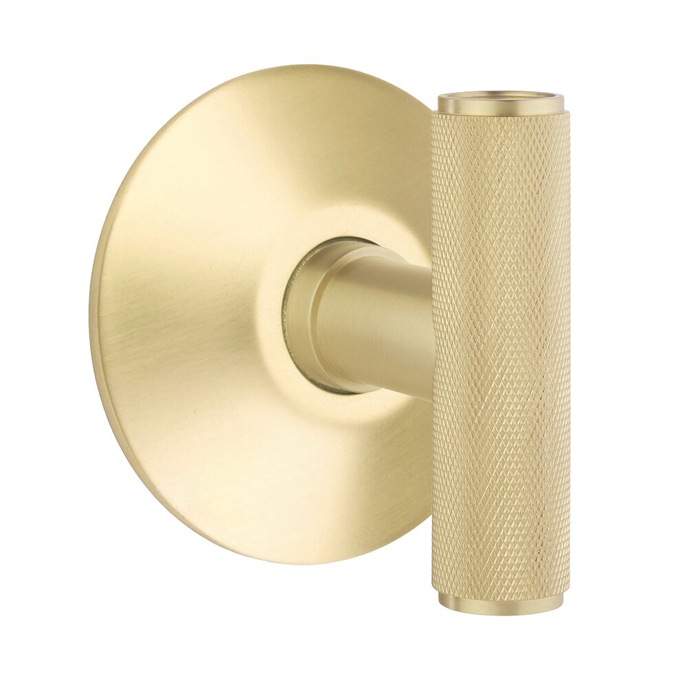 Emtek Privacy Modern Rosette with Concealed Screws for The Ace Knurled Knob in Satin Brass
