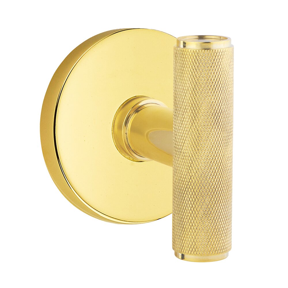 Emtek Privacy Disk Rosette with Concealed Screws for The Ace Knurled Knob in Unlacquered Brass