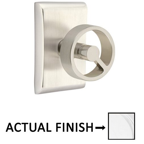 Emtek Privacy Neos Rosette with Concealed Screws and Right Handed Spoke Knob in Matte White