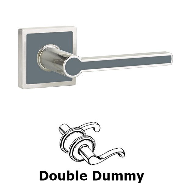 Emtek Double Dummy Cayman Door Lever With Trinidad Rose in Satin Nickel with Graphite Grey
