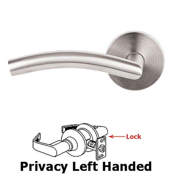 Emtek Dresden Right Hand Privacy Door Lever With Brushed Stainless Steel Disk Rose