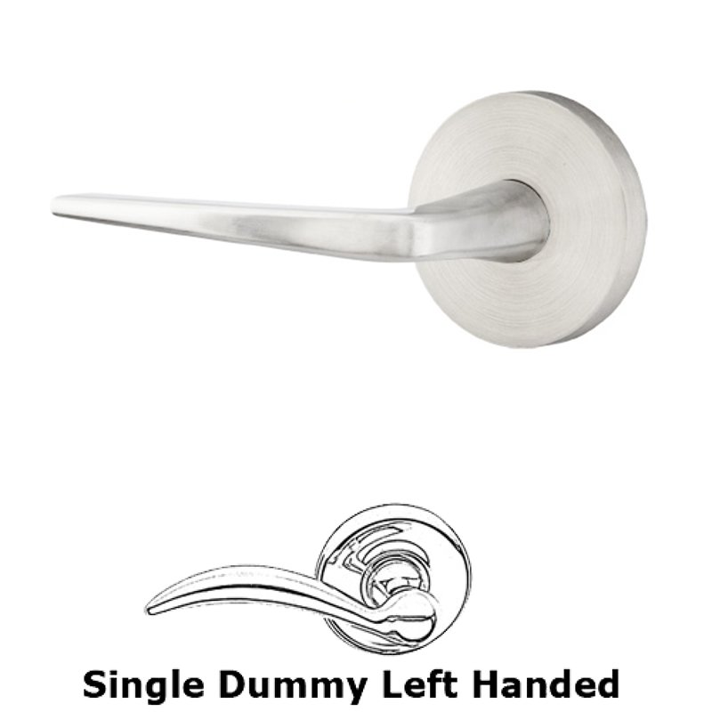 Emtek Single Dummy Left Handed Athena Door Lever With Brushed Stainless Steel Disk Rose