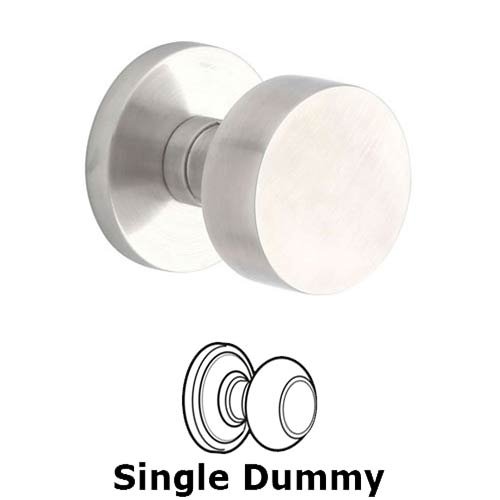 Emtek Single Dummy Round Door Knob With Brushed Stainless Steel Disk Rose