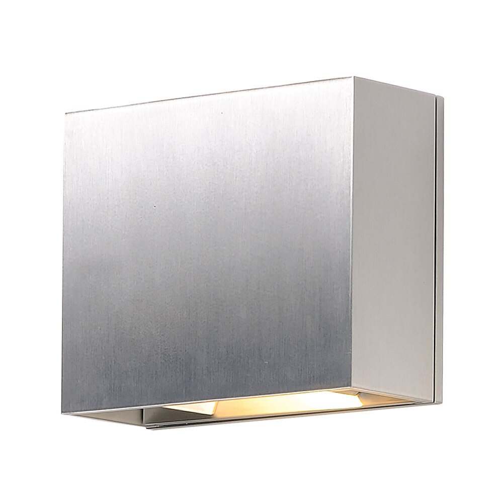 ET2 Lighting Cube LED Outdoor Wall Sconce in Satin Aluminum