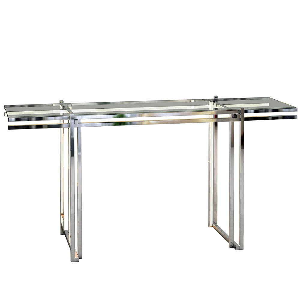 ET2 Lighting LED Console Table in Polished Chrome