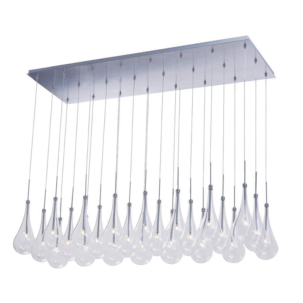 ET2 Lighting 24 Light LED Linear Pendant in Polished Chrome with Clear Glass