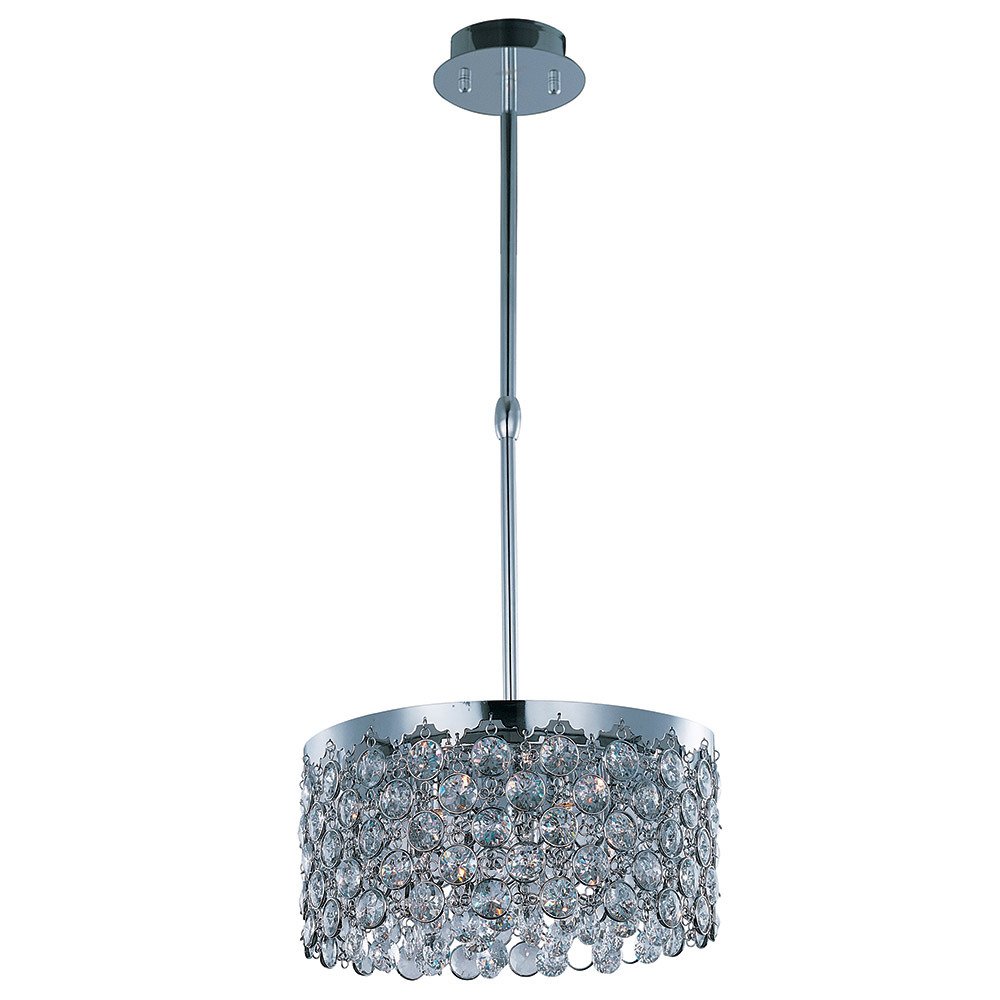 ET2 Lighting Single Pendant in Polished Chrome with Crystal Glass