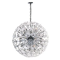 ET2 Lighting Single Pendant in Polished Chrome with Clear Murano Glass