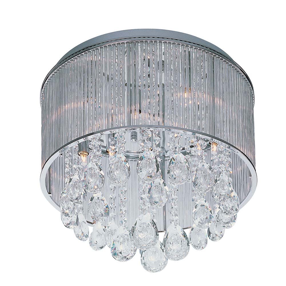 ET2 Lighting Flush Mount in Polished Chrome with Clear Glass
