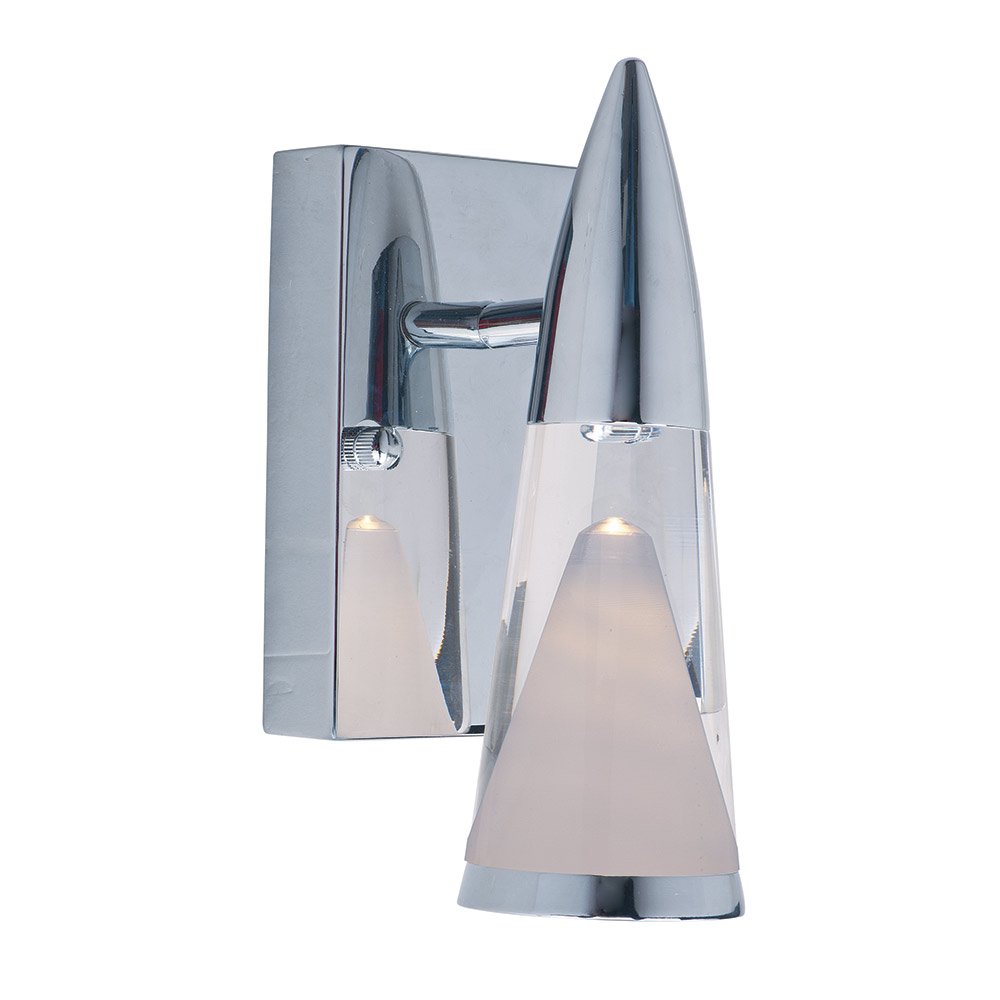 ET2 Lighting Single Light LED Wall Sconce in Polished Chrome with Clear Acrylic Glass