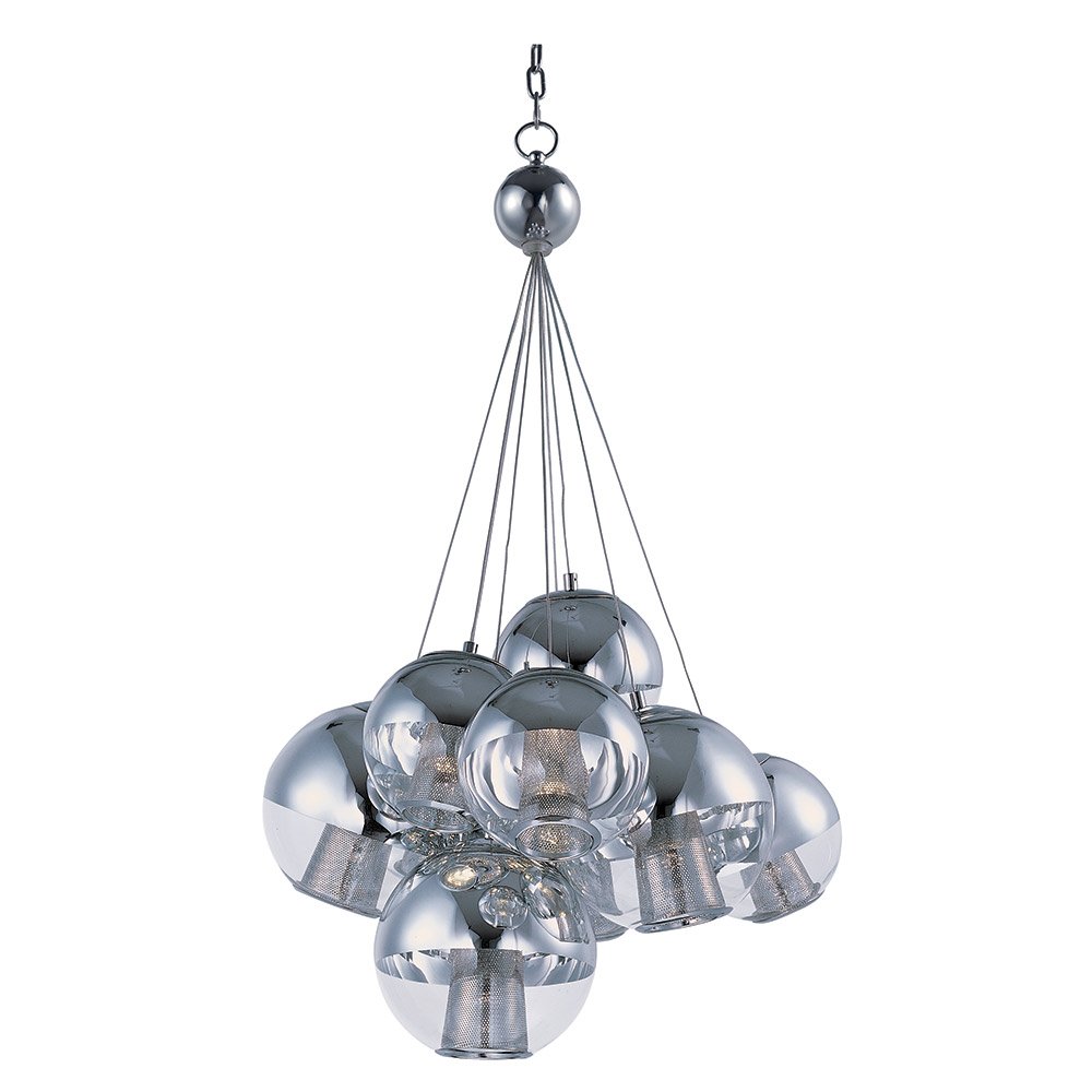 ET2 Lighting Single Pendant in Polished Chrome with Mirror Chrome Glass
