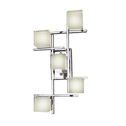 ET2 Lighting Flush Mount/Wall Mount in Polished Chrome with Clear Acrylic Glass
