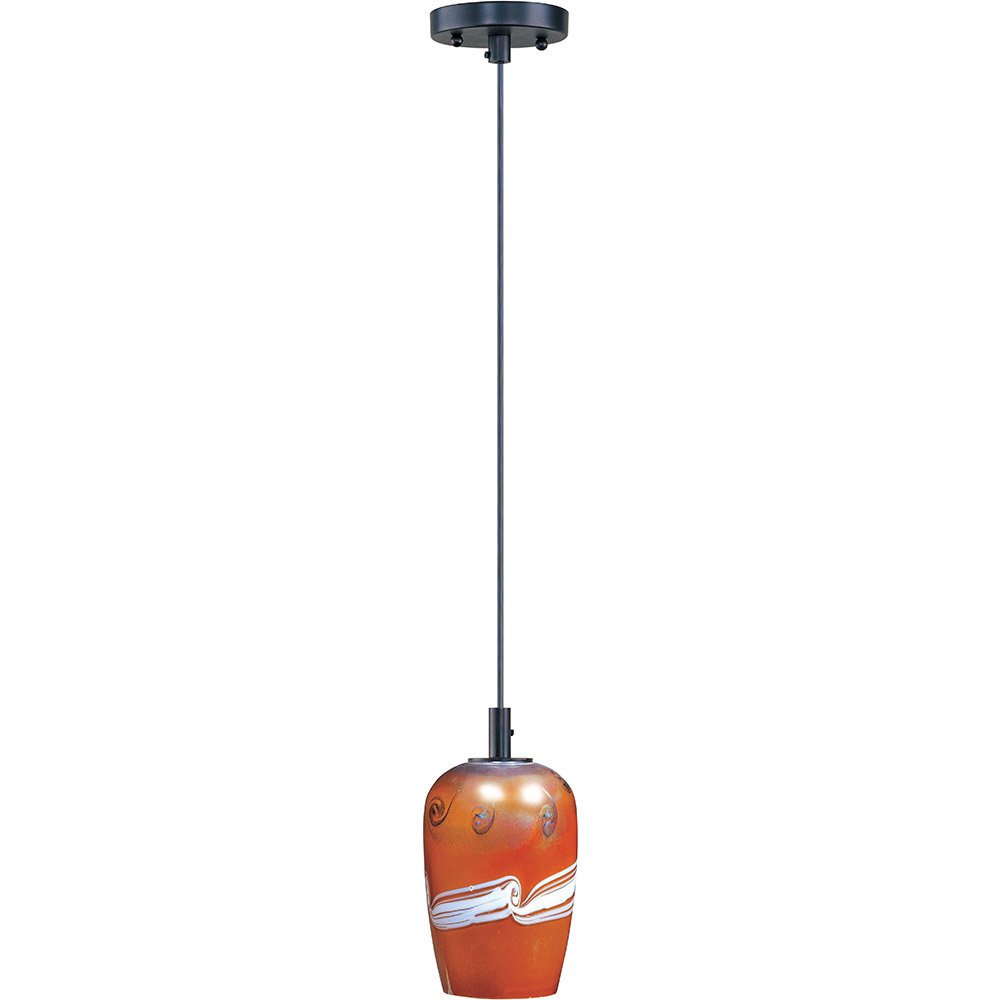 ET2 Lighting Single Pendant in Bronze with Amber Glass