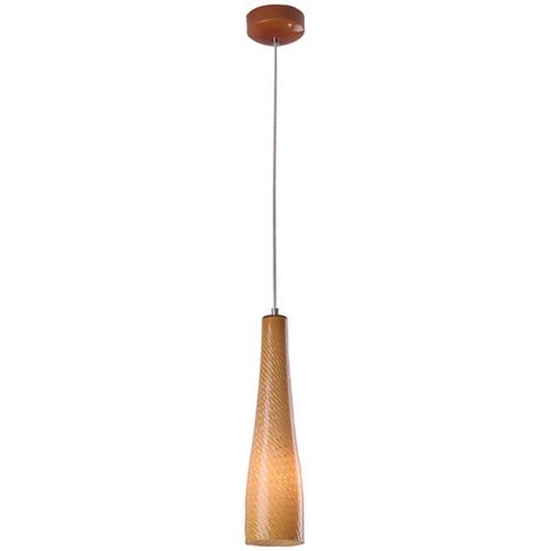 ET2 Lighting 5" 1-Light Pendant in Polished Chrome with Amber Glass
