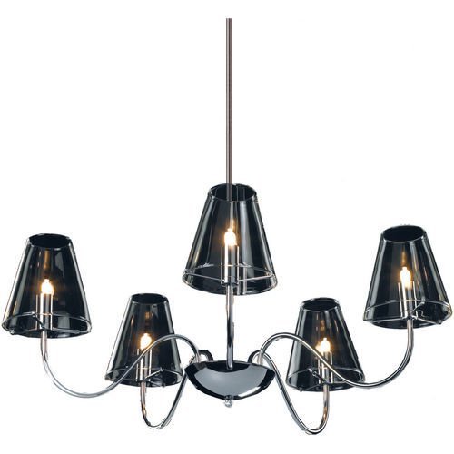 ET2 Lighting 26" 5-Light Chandelier in Polished Chrome with Clear Glass