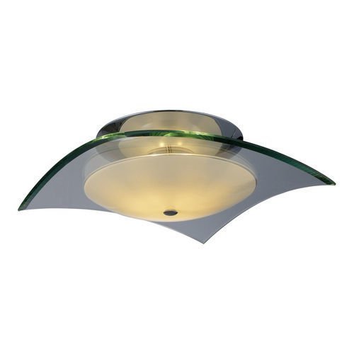 ET2 Lighting 9" 1-Light Flush Mount in Polished Chrome with Clear/Opal Glass