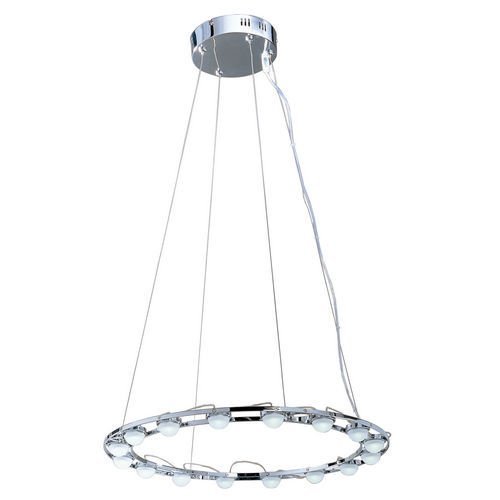 ET2 Lighting 20" 16-Light LED Chandelier in Polished Chrome with Clear/White Glass