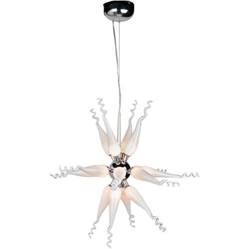 ET2 Lighting 25" 16-Light Pendant in Polished Chrome with White Glass
