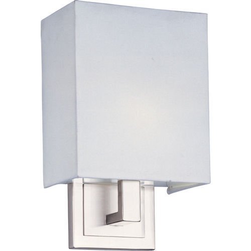 ET2 Lighting 7" 1-Light Wall Sconce in Satin Nickel with White Acrylic