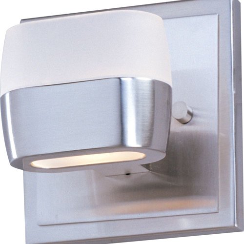 ET2 Lighting 5" 1-Light Wall Sconce in Satin Nickel with Matte White Glass