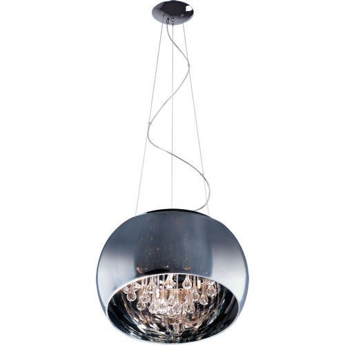 ET2 Lighting 19 1/2" 6-Light Pendant in Polished Chrome with Mirror Chrome Glass