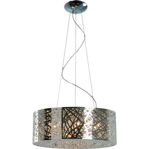 ET2 Lighting 23 1/2" 9-Light Pendant in Polished Chrome with Crystal