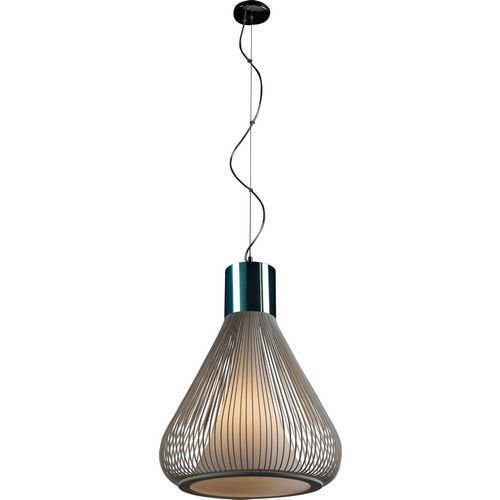 ET2 Lighting 17 1/2" 1-Light Pendant in Polished Chrome/White with Frost White Glass