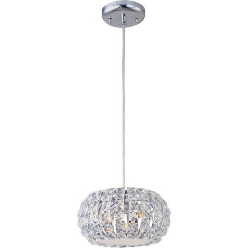 ET2 Lighting 9 1/2" 3-Light Pendant in Polished Chrome with Crystal