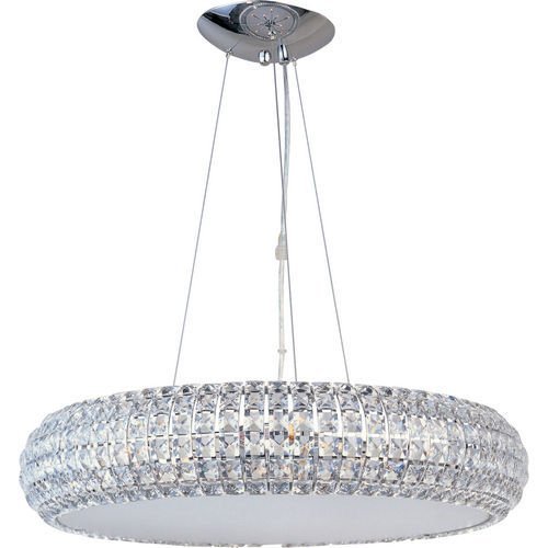 ET2 Lighting 21" 8-Light Chandelier in Polished Chrome with Crystal