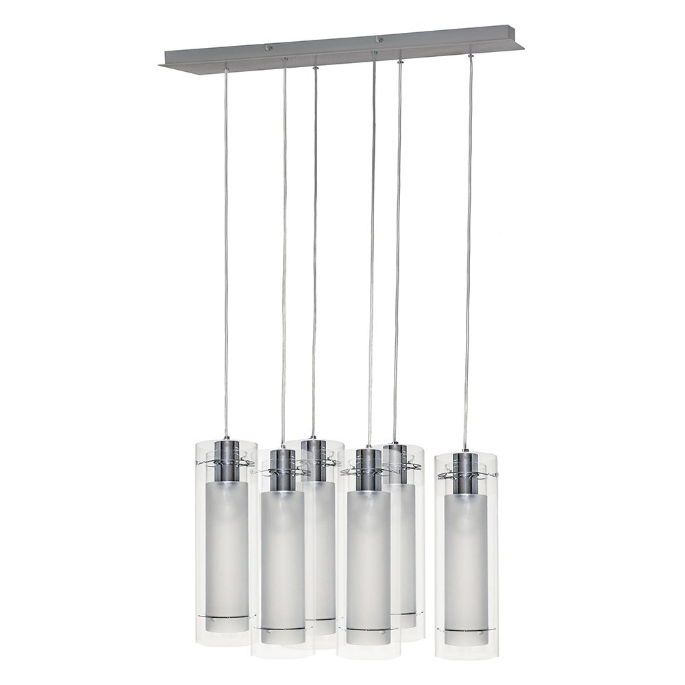 ET2 Lighting 12" 6-Light Pendant in Polished Chrome with Clear/ Glass