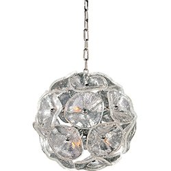 ET2 Lighting 12" 8-Light Pendant in Polished Chrome with Clear Murano