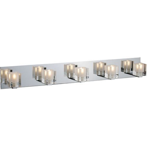 ET2 Lighting 35 1/2" 5-Light Bath Vanity in Polished Chrome with Clear Glass