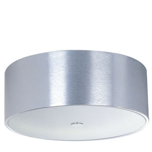 ET2 Lighting 16" 3-Light Flush Mount in Brushed Aluminum / Polished Chrome with Frost White Glass