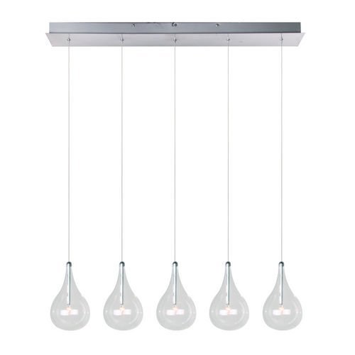ET2 Lighting 5" 5-Light Pendant in Polished Chrome with Clear Glass