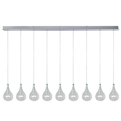ET2 Lighting 5" 9-Light Pendant in Polished Chrome with Clear Glass