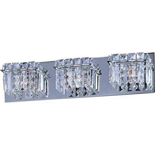 ET2 Lighting 20 1/4" 3-Light Wall Mount Fixture in Polished Chrome with Crystal