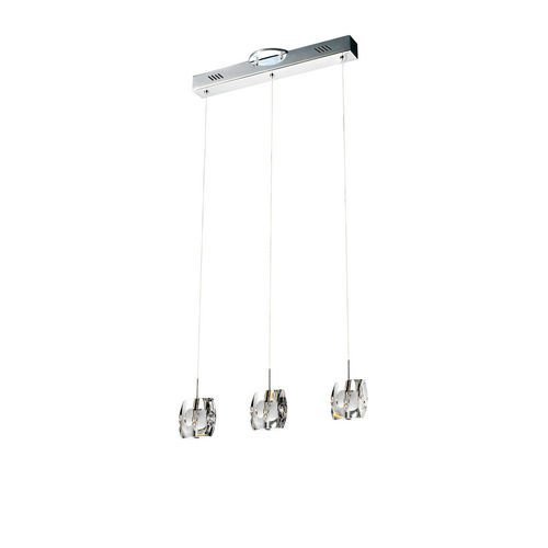 ET2 Lighting 5" 3-Light Pendant in Polished Chrome with Crystal