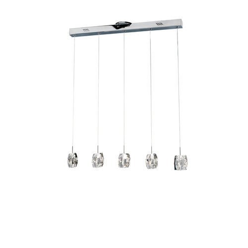 ET2 Lighting 5" 5-Light Pendant in Polished Chrome with Crystal