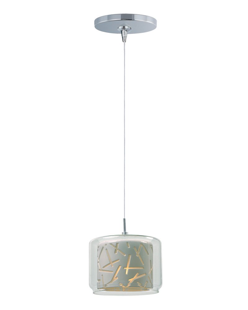 ET2 Lighting Confetti 1-Light RapidJack Pendant and Canopy in Polished Chrome